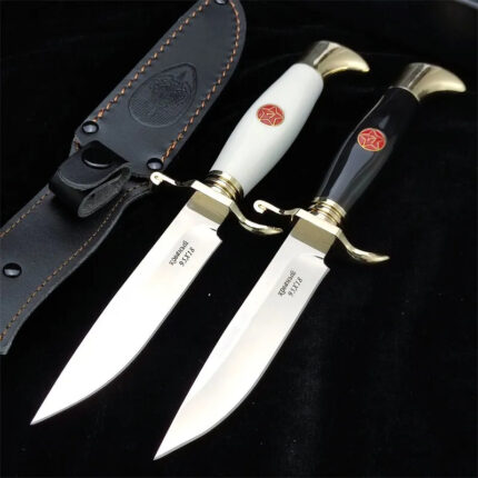 10" Russian Finka Fixed Blade Knife NKVD KGB Knife Hunting Knife Leather Sheath